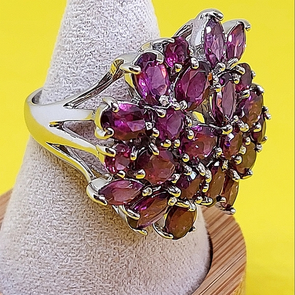 Natural‎ Oval Pink Rhodolite Garnet 6x4mm 925 Sterling Silver Ring Size 7.25 - Picture 16 of 16